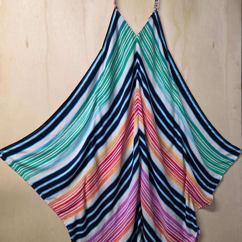 Tommy Bahama Striped Handkerchief Hem Cover Up Dress Multicolor L/XL TSW90923C - Picture 13 of 14